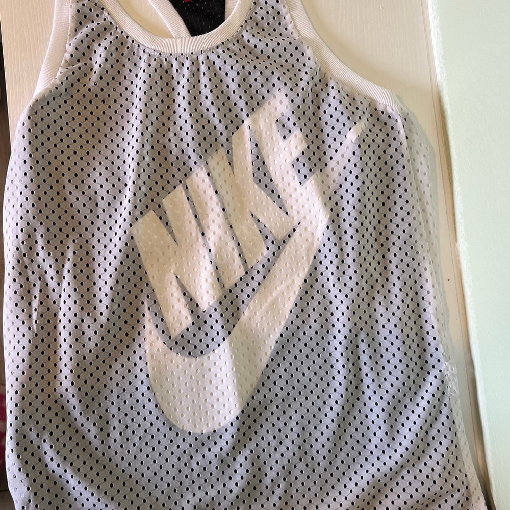 Nike White Perforated Tank Top